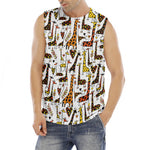 Cartoon Giraffe Pattern Print Men's Fitness Tank Top