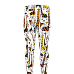 Cartoon Giraffe Pattern Print Men's leggings