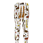 Cartoon Giraffe Pattern Print Men's leggings