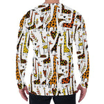 Cartoon Giraffe Pattern Print Men's Long Sleeve T-Shirt