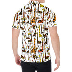 Cartoon Giraffe Pattern Print Men's Shirt