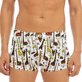 Cartoon Giraffe Pattern Print Men's Short Boxer Briefs