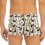 Cartoon Giraffe Pattern Print Men's Short Boxer Briefs