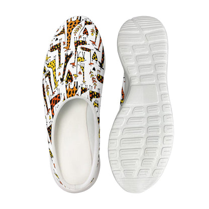 Cartoon Giraffe Pattern Print Mesh Casual Shoes