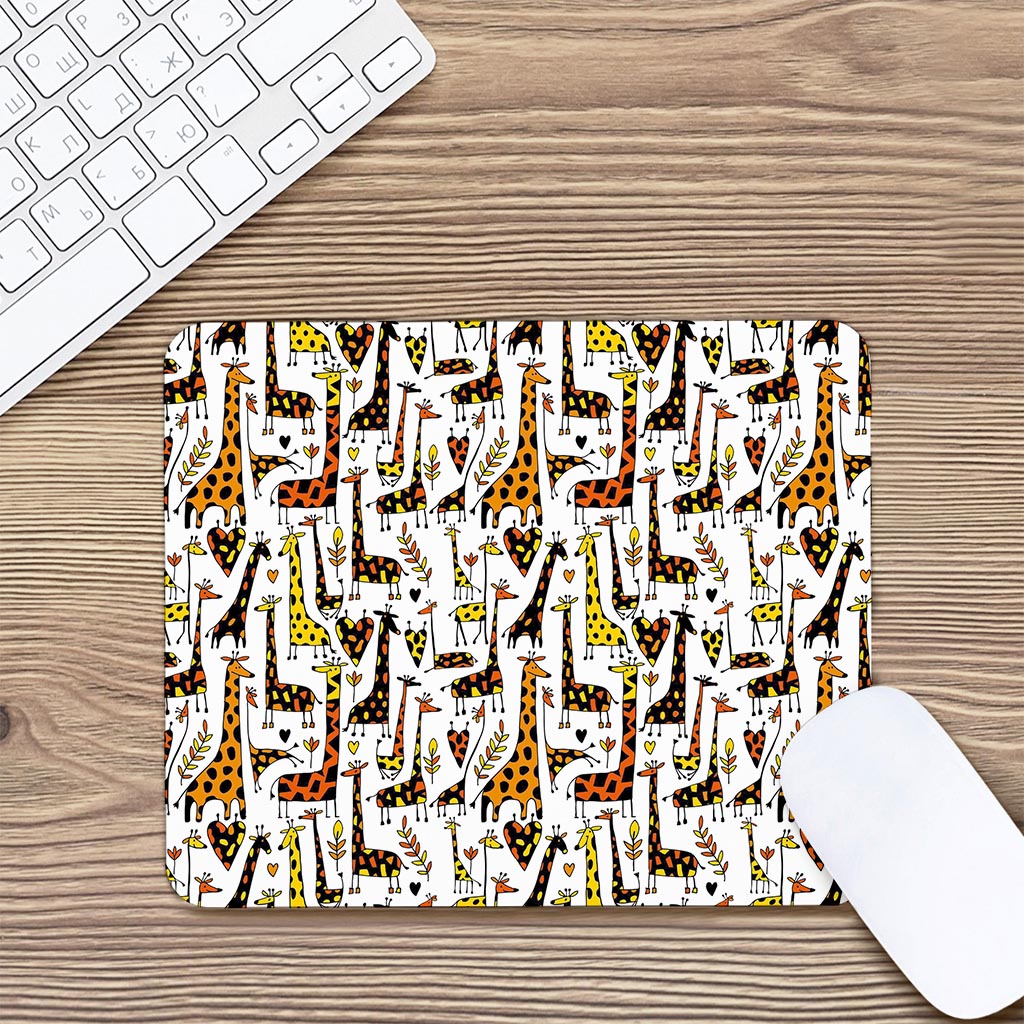 Cartoon Giraffe Pattern Print Mouse Pad