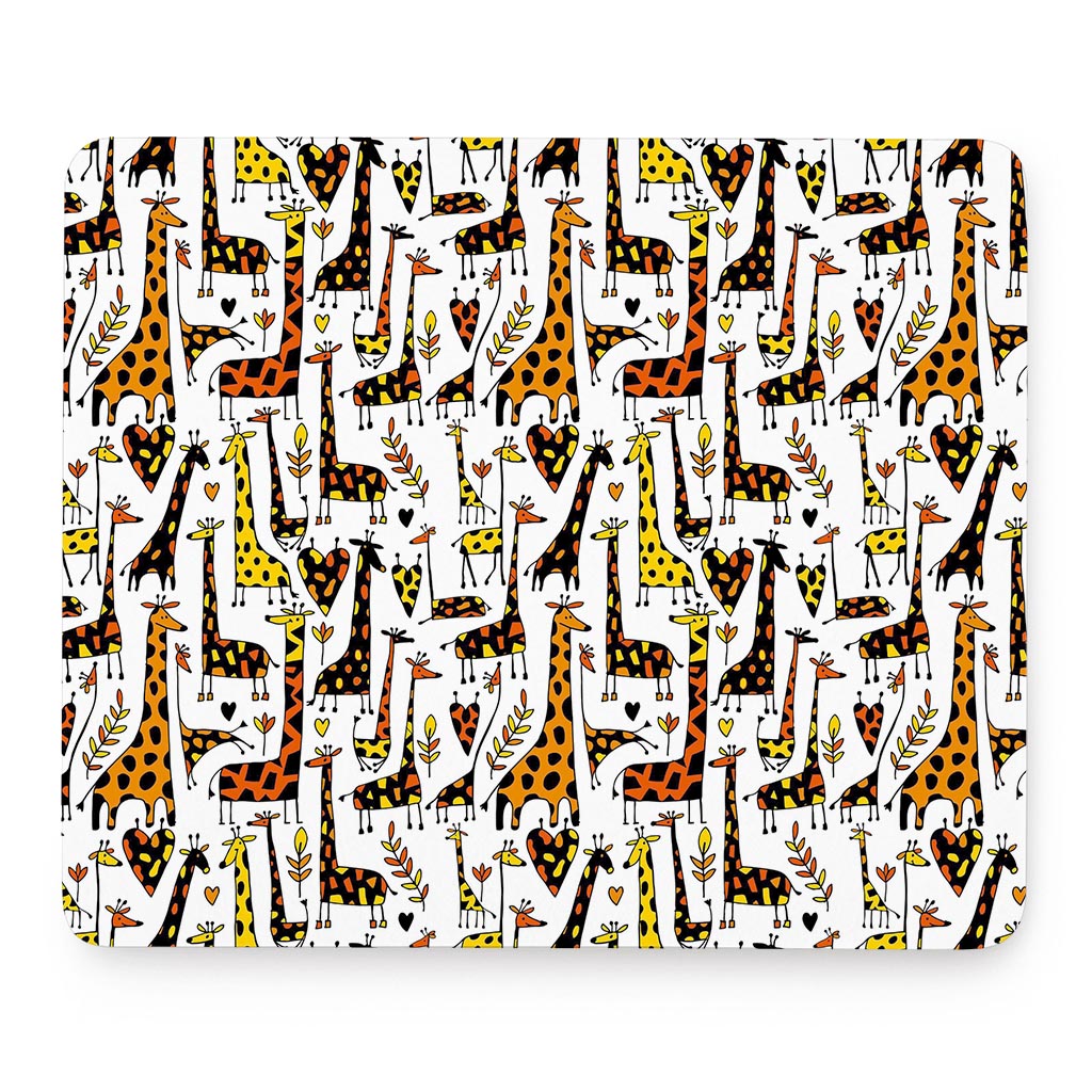 Cartoon Giraffe Pattern Print Mouse Pad