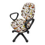 Cartoon Giraffe Pattern Print Office Chair Cover