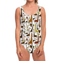 Cartoon Giraffe Pattern Print One Piece Swimsuit