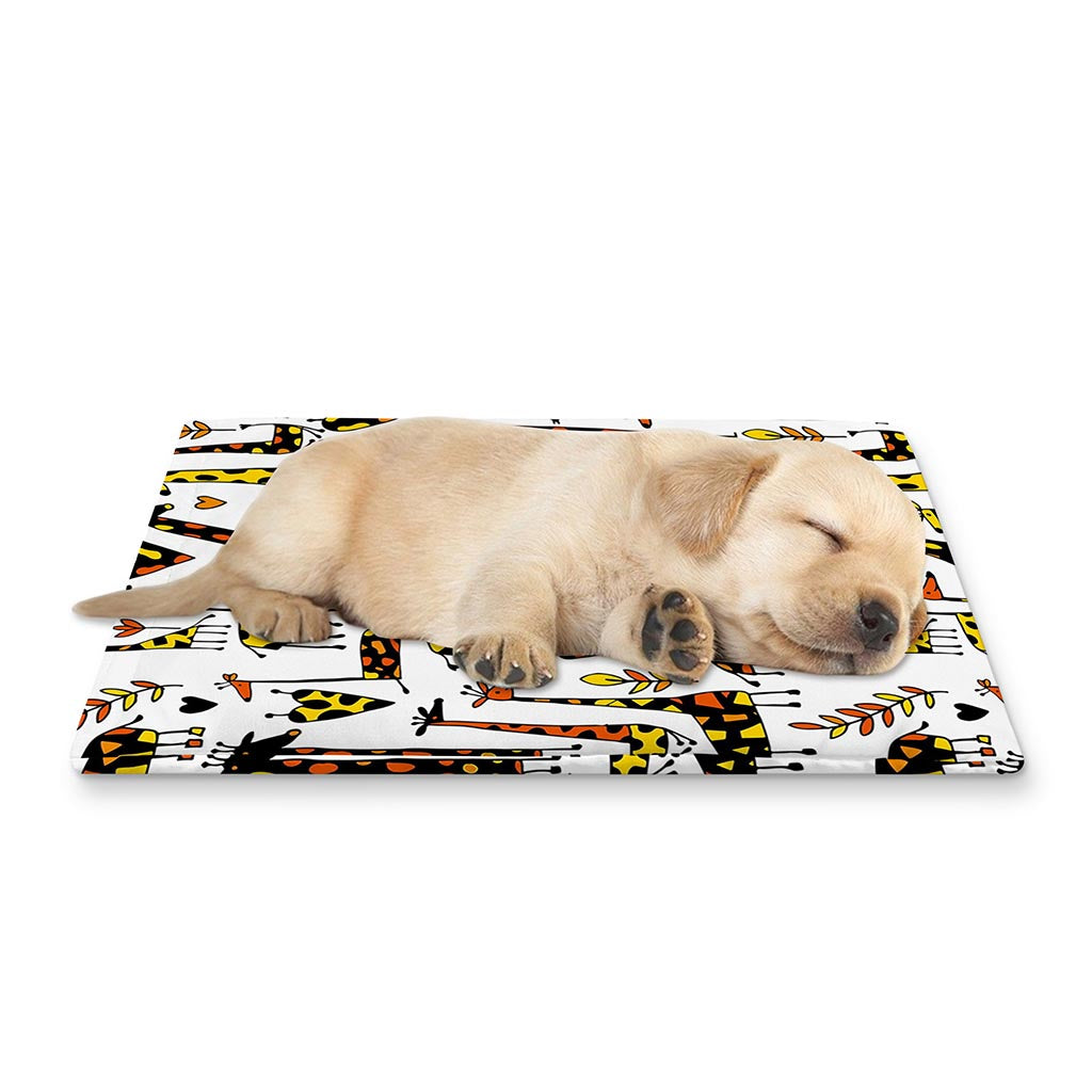 Cartoon Giraffe Pattern Print Pet Cooling Mat Cover