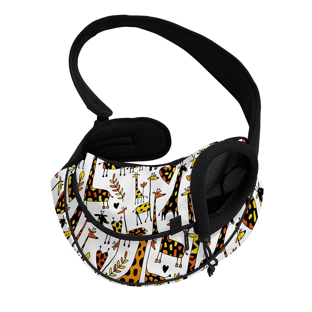 Cartoon Giraffe Pattern Print Pet Sling Carrier