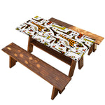 Cartoon Giraffe Pattern Print Picnic Table Cover