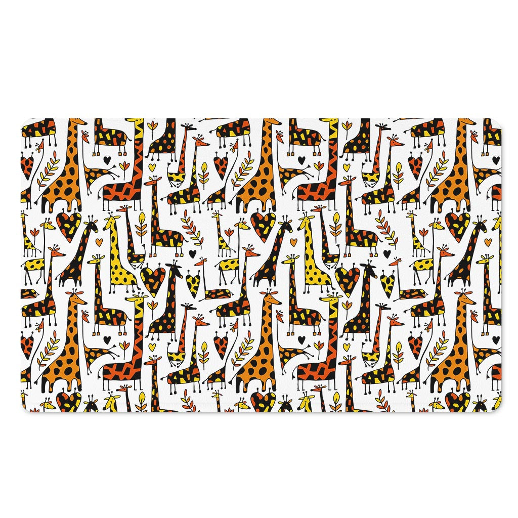 Cartoon Giraffe Pattern Print Polyester Doormat