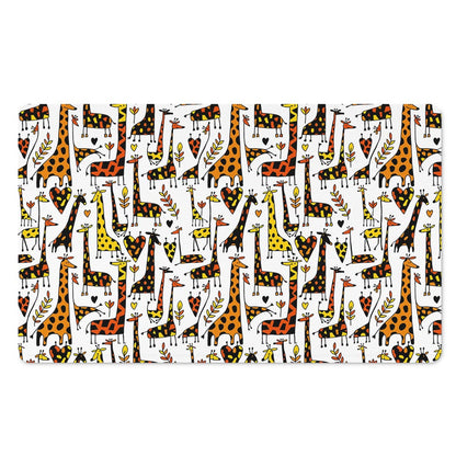Cartoon Giraffe Pattern Print Polyester Doormat