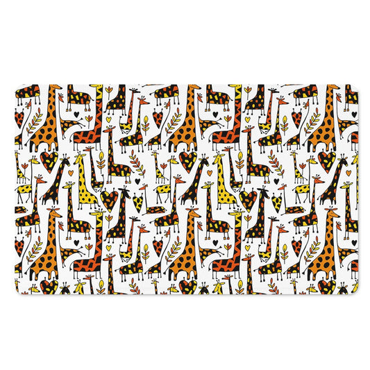 Cartoon Giraffe Pattern Print Polyester Doormat