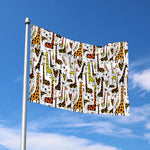 Cartoon Giraffe Pattern Print Polyester Flag