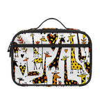 Cartoon Giraffe Pattern Print Portable Lunch Bag