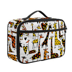 Cartoon Giraffe Pattern Print Portable Lunch Bag