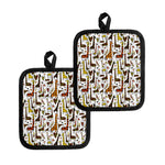 Cartoon Giraffe Pattern Print Pot Holders