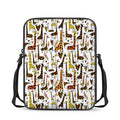 Cartoon Giraffe Pattern Print Rectangular Crossbody Bag