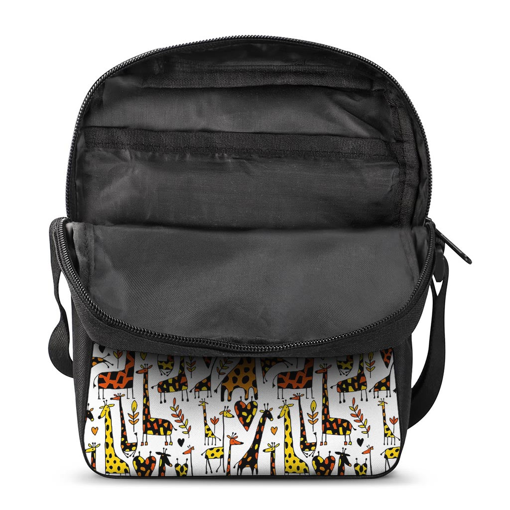 Cartoon Giraffe Pattern Print Rectangular Crossbody Bag