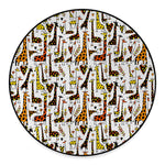 Cartoon Giraffe Pattern Print Round Floor Mat