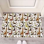 Cartoon Giraffe Pattern Print Rubber Doormat