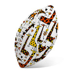 Cartoon Giraffe Pattern Print Rugby Ball