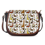 Cartoon Giraffe Pattern Print Saddle Bag