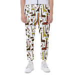 Cartoon Giraffe Pattern Print Scuba Joggers