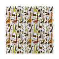 Cartoon Giraffe Pattern Print Silk Bandana