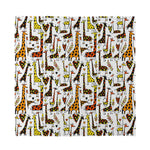 Cartoon Giraffe Pattern Print Silk Bandana