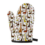 Cartoon Giraffe Pattern Print Single Oven Mitt