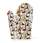Cartoon Giraffe Pattern Print Single Oven Mitt