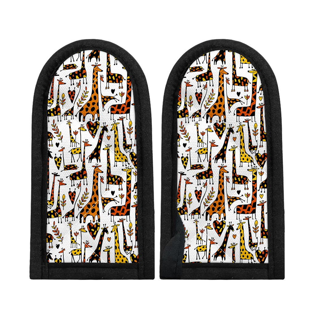 Cartoon Giraffe Pattern Print Skillet Handle Cover