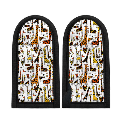 Cartoon Giraffe Pattern Print Skillet Handle Cover