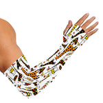 Cartoon Giraffe Pattern Print Sun Protection Arm Sleeves