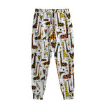 Cartoon Giraffe Pattern Print Sweatpants