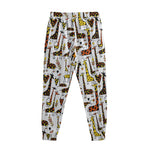Cartoon Giraffe Pattern Print Sweatpants