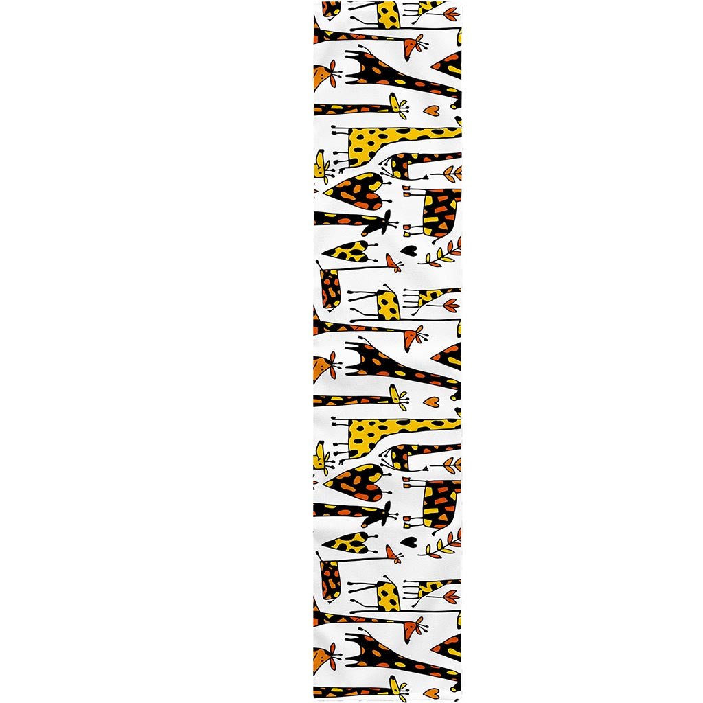 Cartoon Giraffe Pattern Print Table Runner