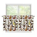 Cartoon Giraffe Pattern Print Tier Curtains