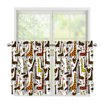 Cartoon Giraffe Pattern Print Tier Curtains