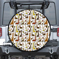 Cartoon Giraffe Pattern Print Tire Cover