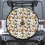 Cartoon Giraffe Pattern Print Tire Cover With Camera Hole