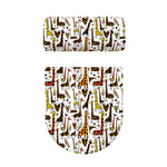 Cartoon Giraffe Pattern Print Toilet Lid And Tank Cover Set