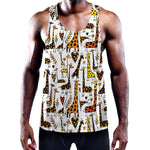 Cartoon Giraffe Pattern Print Training Tank Top