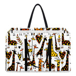 Cartoon Giraffe Pattern Print Utility Tote Bag