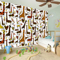 Cartoon Giraffe Pattern Print Wall Sticker