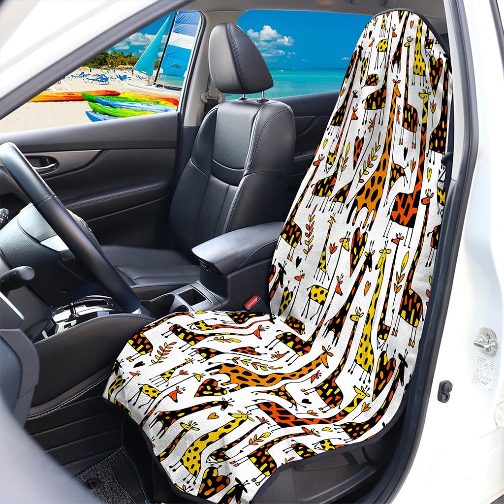 Cartoon Giraffe Pattern Print Waterproof Car Seat Cover