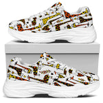 Cartoon Giraffe Pattern Print White Chunky Shoes