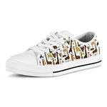 Cartoon Giraffe Pattern Print White Low Top Sneakers